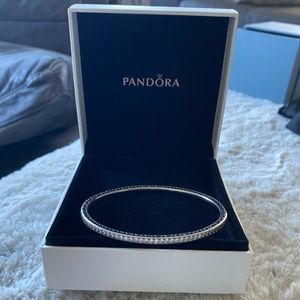 Authentic Pandora Silver CZ Twinkling Forever Bangle Bracelet